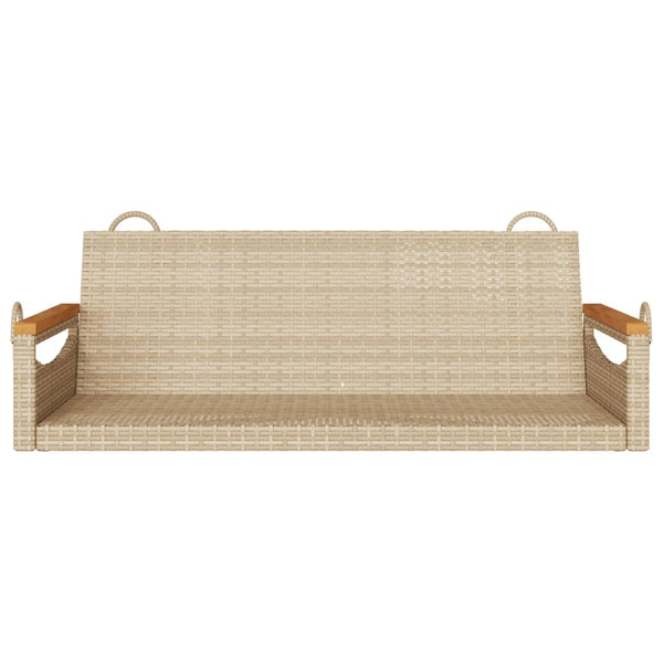 Beige Hängebank aus Polyrattan