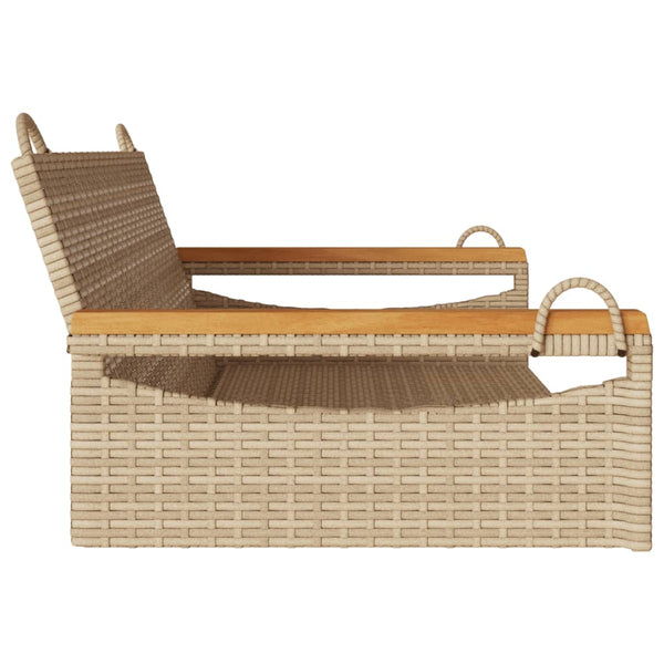Beige Hängebank aus Polyrattan