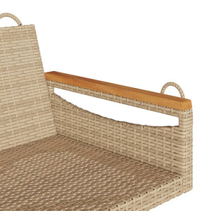 Beige Hängebank aus Polyrattan
