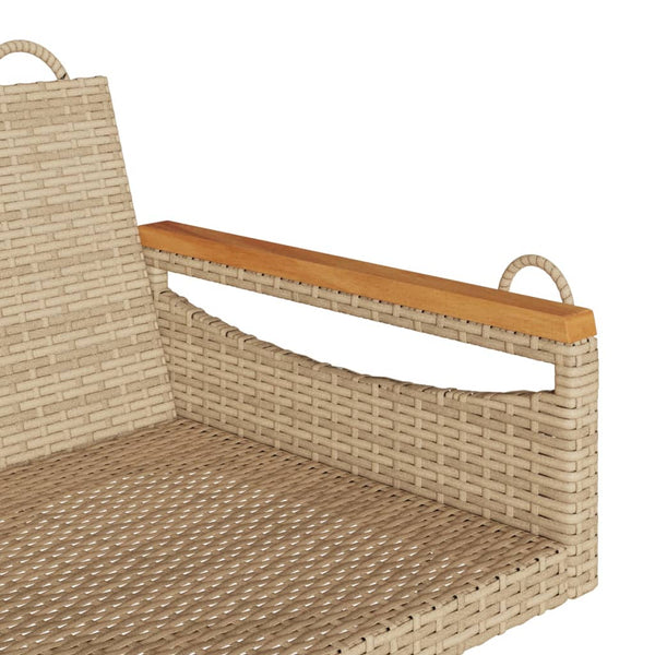 Beige Hängebank aus Polyrattan