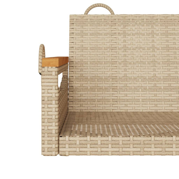 Beige Hängebank aus Polyrattan