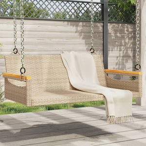 Beige Hängebank aus Polyrattan