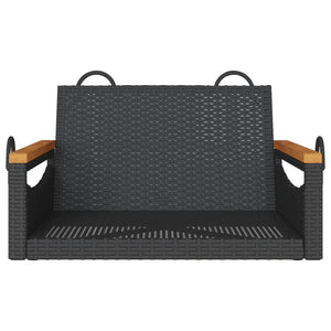 Schwarzer Hängesessel aus Poly Rattan