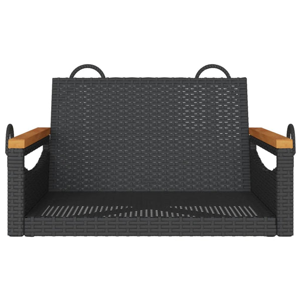 Schwarzer Hängesessel aus Poly Rattan