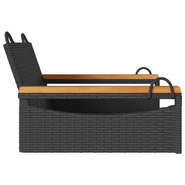 Schwarzer Hängesessel aus Poly Rattan