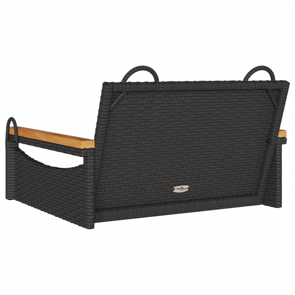 Schwarzer Hängesessel aus Poly Rattan