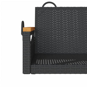 Schwarzer Hängesessel aus Poly Rattan