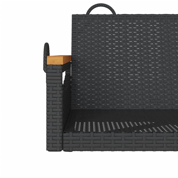 Schwarzer Hängesessel aus Poly Rattan
