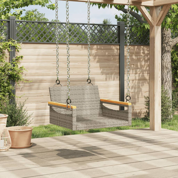 Grauer Hängesessel aus Polyrattan