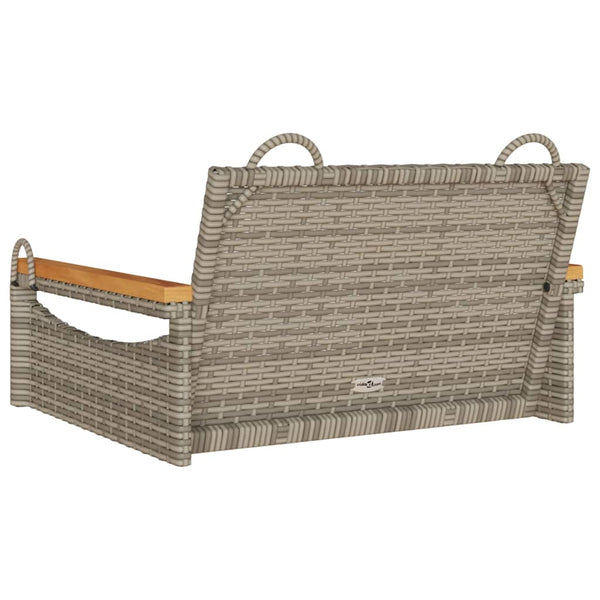 Grauer Hängesessel aus Polyrattan