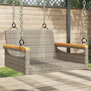 Grauer Hängesessel aus Polyrattan