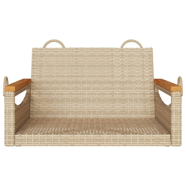 Beige Hängesessel aus Poly Rattan