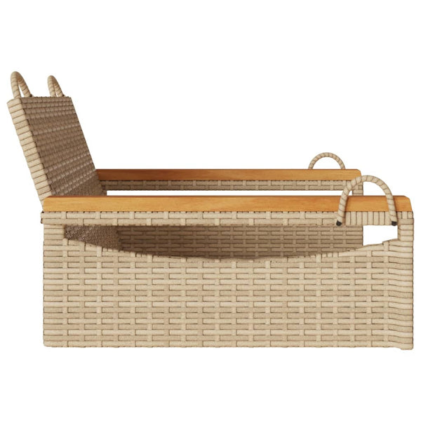 Beige Hängesessel aus Poly Rattan