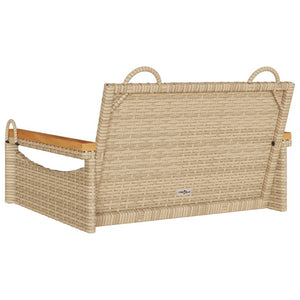 Beige Hängesessel aus Poly Rattan