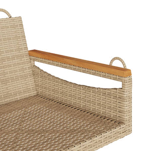 Beige Hängesessel aus Poly Rattan