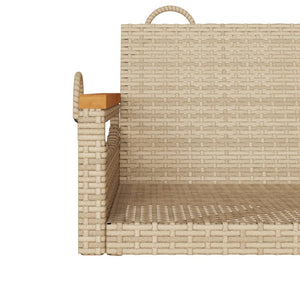 Beige Hängesessel aus Poly Rattan