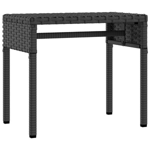 Schwarze Poly Rattan Sonnenliege mit Dach & Tisch
