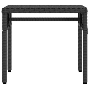 Schwarze Poly Rattan Sonnenliege mit Dach & Tisch