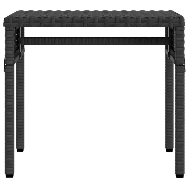 Schwarze Poly Rattan Sonnenliege mit Dach & Tisch