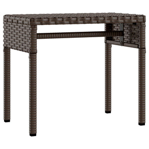 Sonnenliege mit Dach & Tisch Braun Rattan
