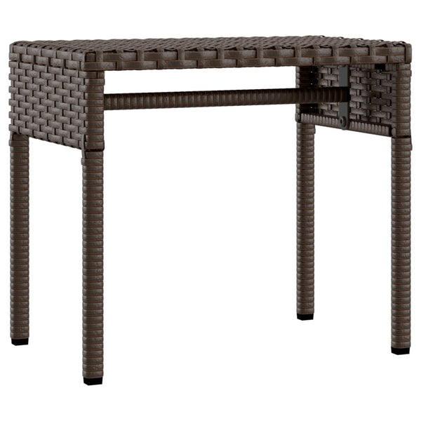 Sonnenliege mit Dach & Tisch Braun Rattan