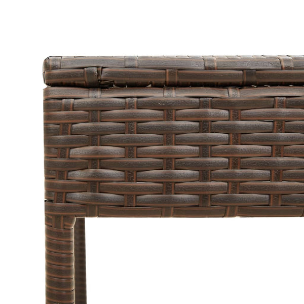Sonnenliege mit Dach & Tisch Braun Rattan