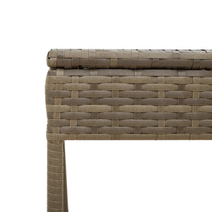 Sonnenliege Grau Poly Rattan mit Dach & Tisch