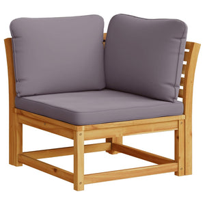 Garten Ecksofa Akazie mit Kissen 73x73 cm