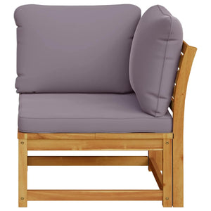 Garten Ecksofa Akazie mit Kissen 73x73 cm
