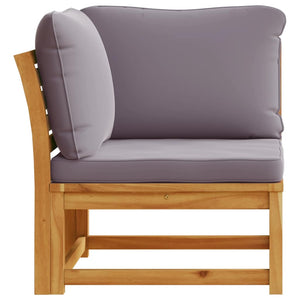 Garten Ecksofa Akazie mit Kissen 73x73 cm