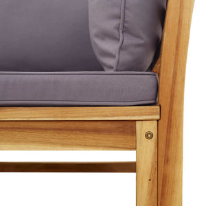 Garten Ecksofa Akazie mit Kissen 73x73 cm