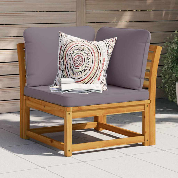 Garten Ecksofa Akazie mit Kissen 73x73 cm