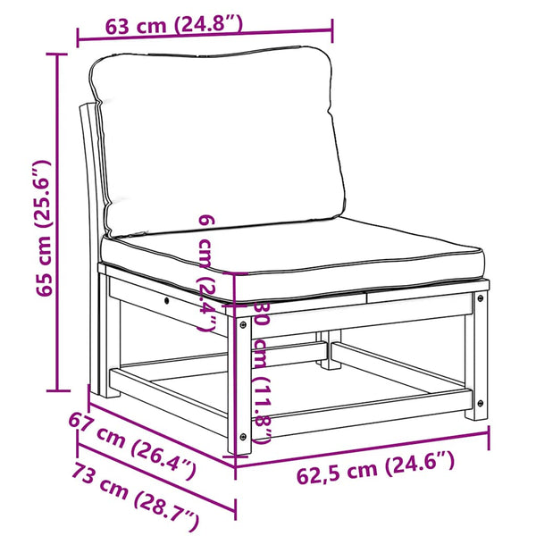 Gartensofa Akazie mit Kissen
