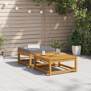 Gartenhocker Akazie mit Kissen