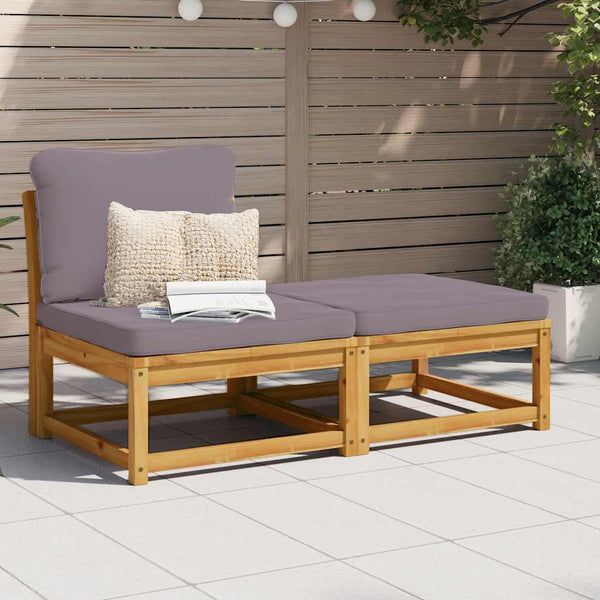 3-tlg. Garten-Lounge-Set mit Kissen Massivholz Akazie