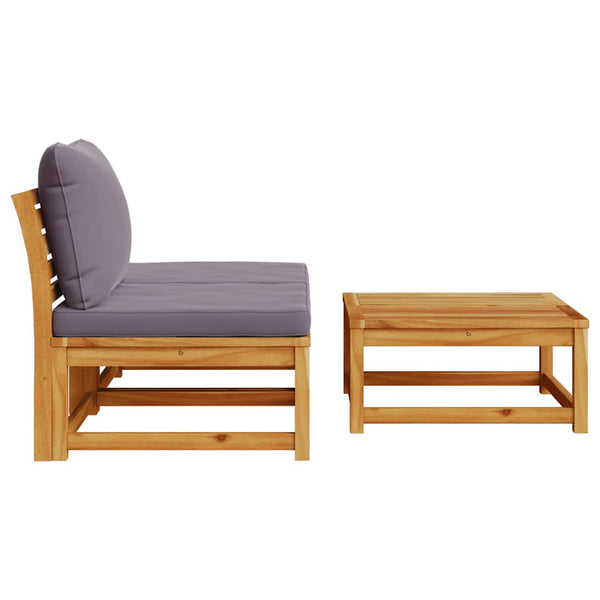 3-tlg. Garten-Lounge-Set mit Kissen Massivholz Akazie