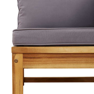3-tlg. Garten-Lounge-Set mit Kissen Massivholz Akazie
