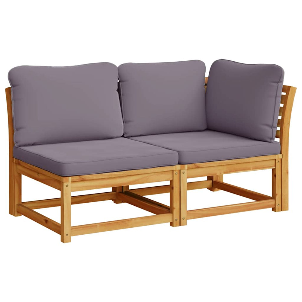 2-tlg. Garten-Lounge-Set mit Kissen Massivholz Akazie