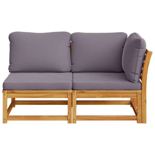 2-tlg. Garten-Lounge-Set mit Kissen Massivholz Akazie