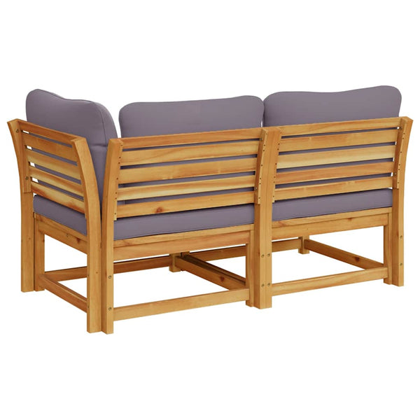 2-tlg. Garten-Lounge-Set mit Kissen Massivholz Akazie