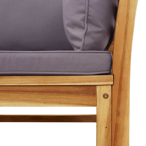 2-tlg. Garten-Lounge-Set mit Kissen Massivholz Akazie