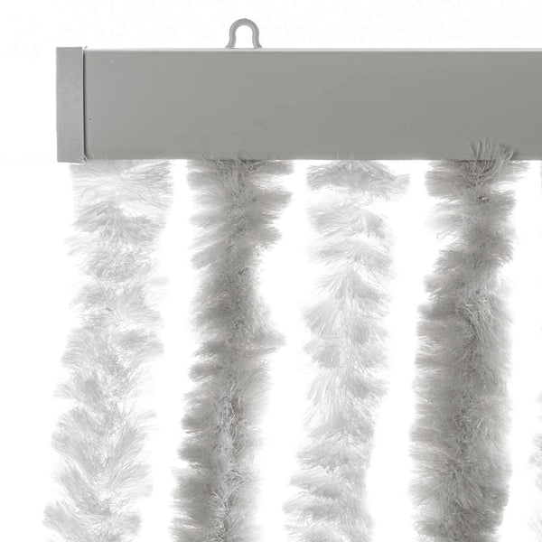 Chenille Fliegenvorhang Hellgrau/Weiß 56x185cm