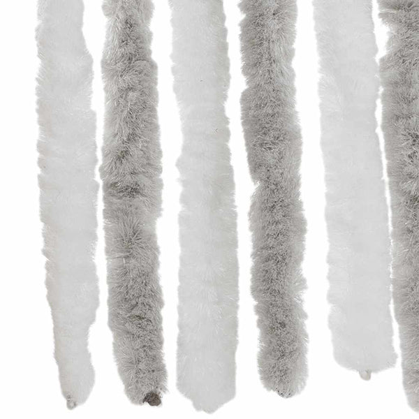 Chenille Fliegenvorhang Hellgrau/Weiß 56x200cm