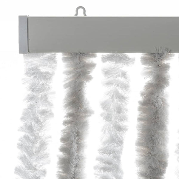 Fliegenvorhang Chenille Hellgrau/Weiß 90x200 cm