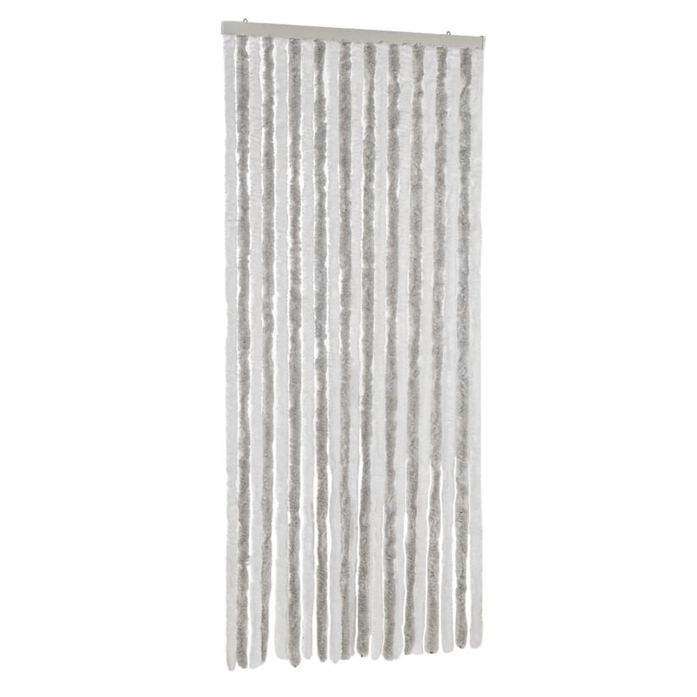 Fliegenvorhang Chenille Hellgrau/Weiß 90x220 cm