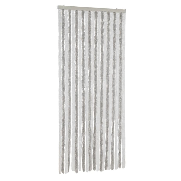 Fliegenvorhang Chenille Hellgrau/Weiß 90x220 cm