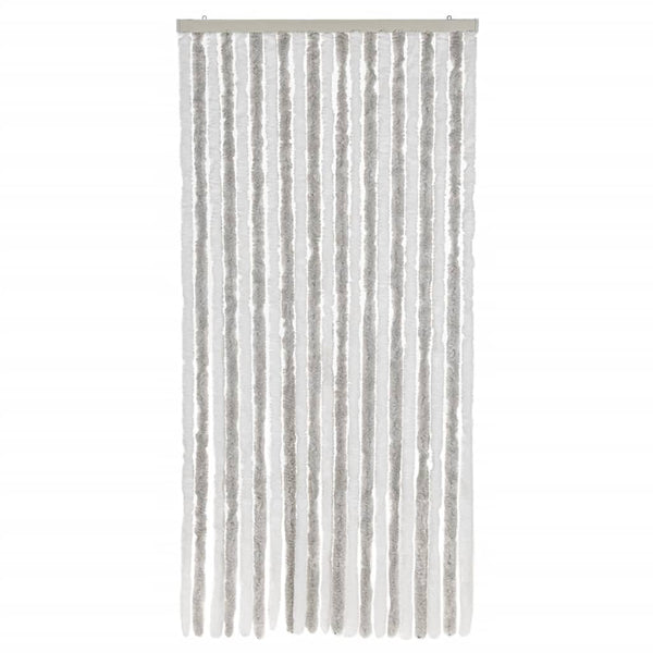 Fliegenvorhang Chenille Hellgrau/Weiß 90x220 cm