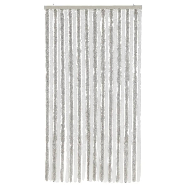 Chenille Fliegenvorhang Hellgrau/Weiß 100x200 cm