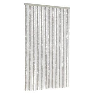 Chenille Fliegenvorhang Hellgrau/Weiß 100x220 cm