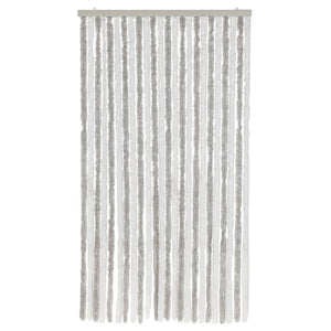 Chenille Fliegenvorhang Hellgrau/Weiß 100x220 cm